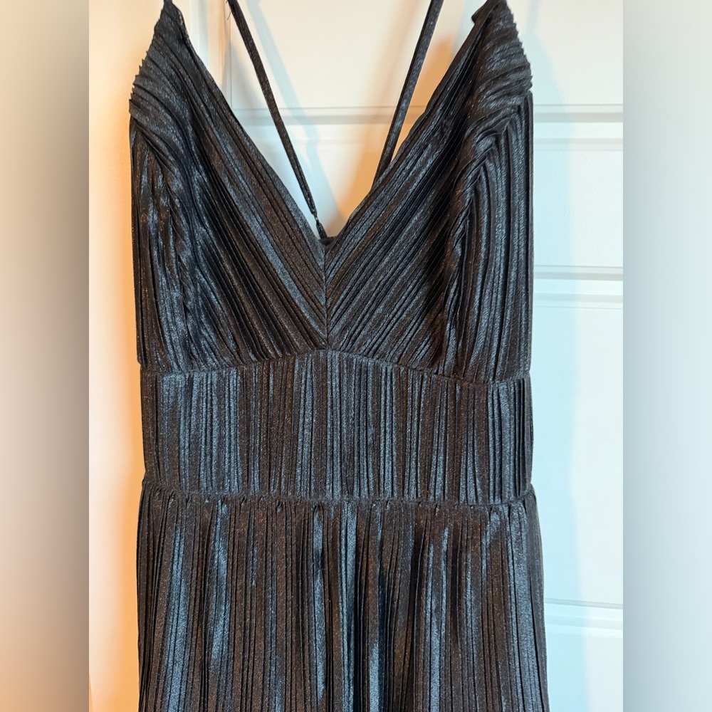 066 Emerald Sundae Black Tiered Ruffle Maxi Dress SZ 14 - Picture 6 of 8